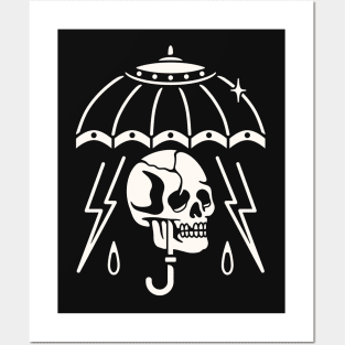 Umbrella skull tattoo Posters and Art